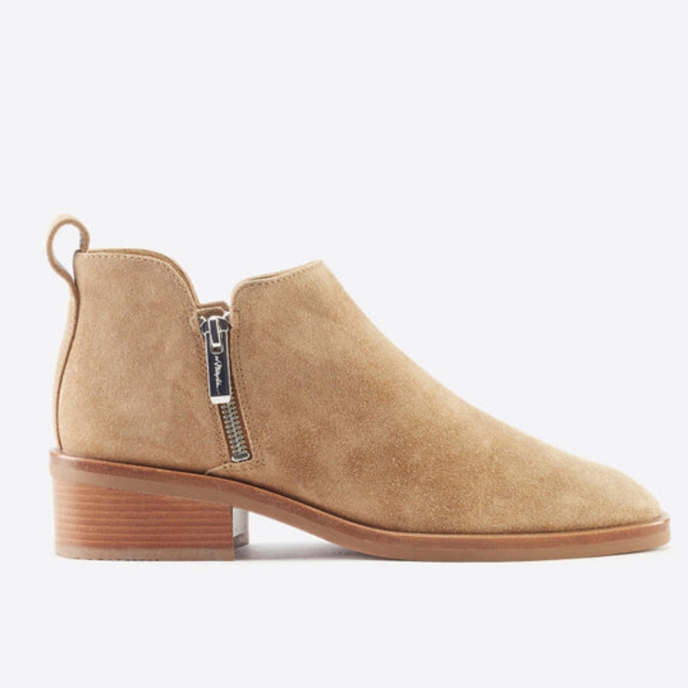 3.1 PHILLIP LIM Alexa 40MM Ankle Boot Suede in Tobacco Tan Brown EU37 / US 7